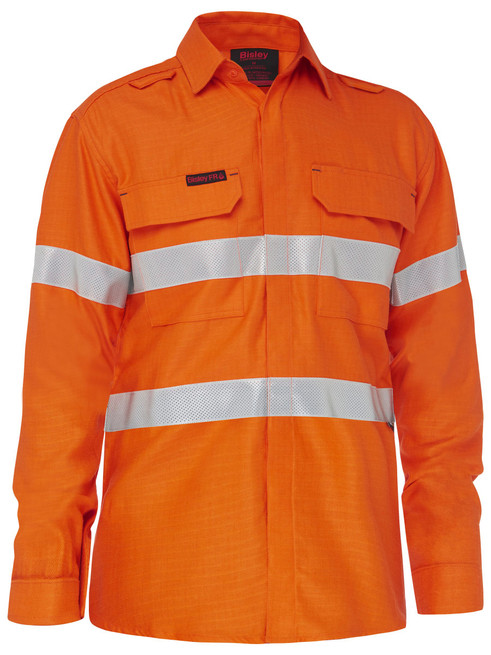 BS8439T-Apex 185 Taped Hi Vis Ripstop FR Vented Shirt