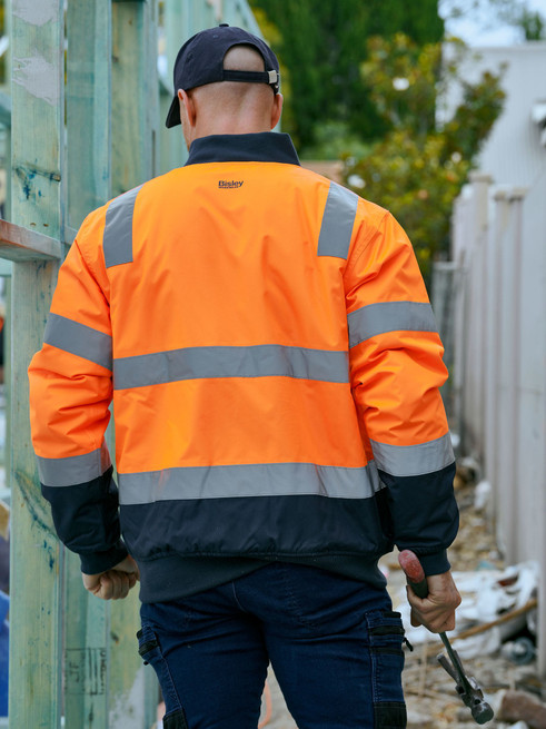 BJ6730T-Taped Hi Vis Bomber Jacket with Padded Lining