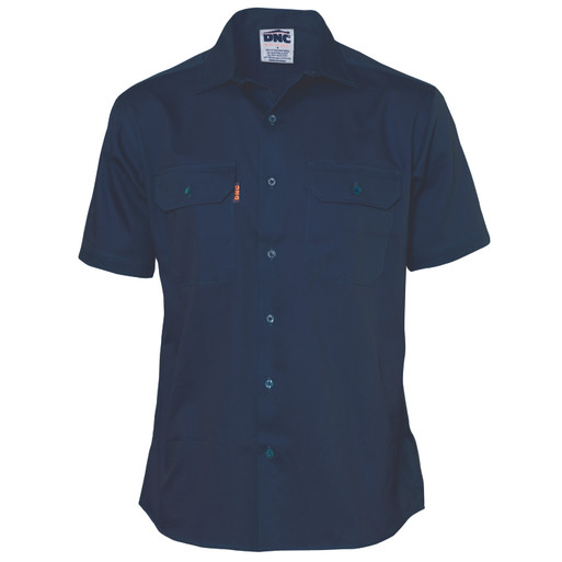 Cotton Drill Work Shirt - Short Sleeve