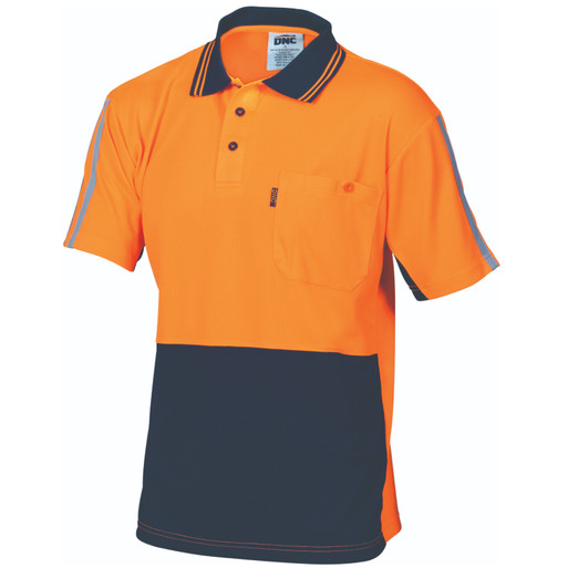 HiVis Cool-Breathe Stripe Polo - Short Sleeve