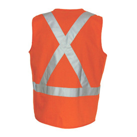 Day/Night "X" Back Cotton Safety Vest with CSR R/Tape