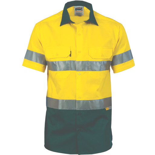 HiVis Cool-Breeze Cotton Shirt with CSR R/Tape - Short sleeve