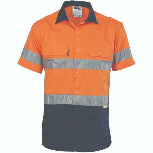 HiVis Cool-Breeze Cotton Shirt with CSR R/Tape - Short sleeve