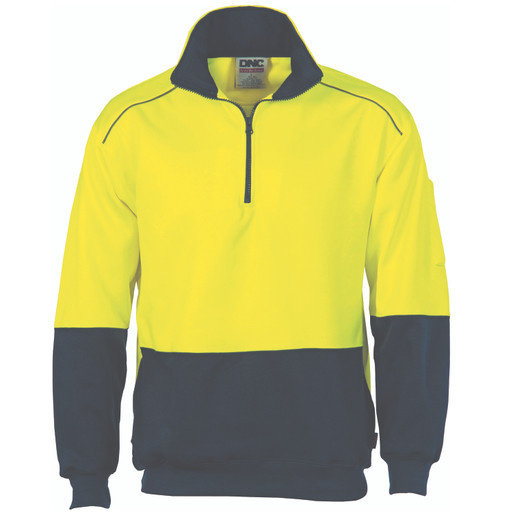 HiVis Two Tone 1/2 Zip Reflective Piping Sweatshirt