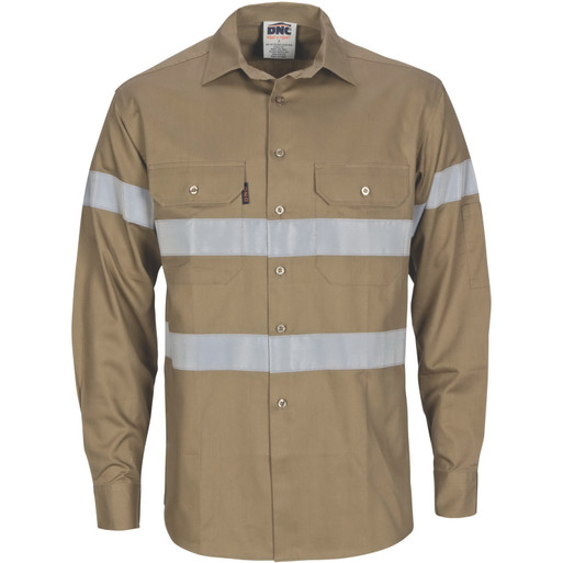 HiVis Cool-Breeze Cotton Shirt with CSR R/Tape - Long Sleeve (DN-3967)