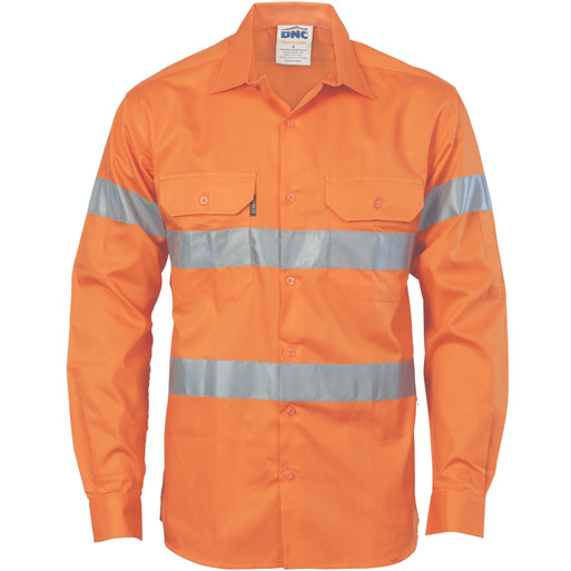 HiVis Cool-Breeze Cotton Shirt with CSR R/Tape - Long Sleeve (DN-3967)