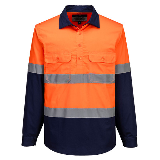 MA804 Hi-Vis Contrast Closed Front Shirt L/S