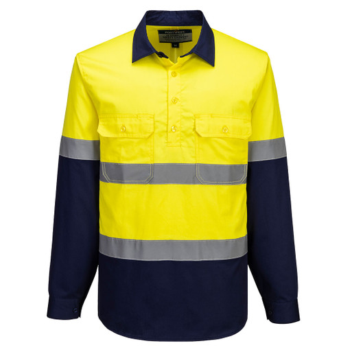 MA804 Hi-Vis Contrast Closed Front Shirt L/S