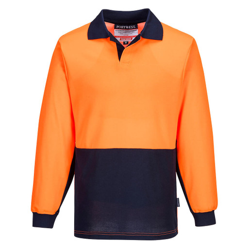 MF213 Hi-Vis Cotton Comfort Contrast Class D Polo Shirt L/S