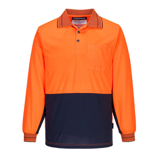 MP113 Hi-Vis Contrast Class D Polo Shirt L/S