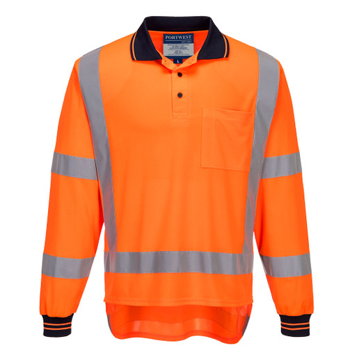 TM312 TTMC-W17 Hi-Vis X Back Polo Shirt L/S