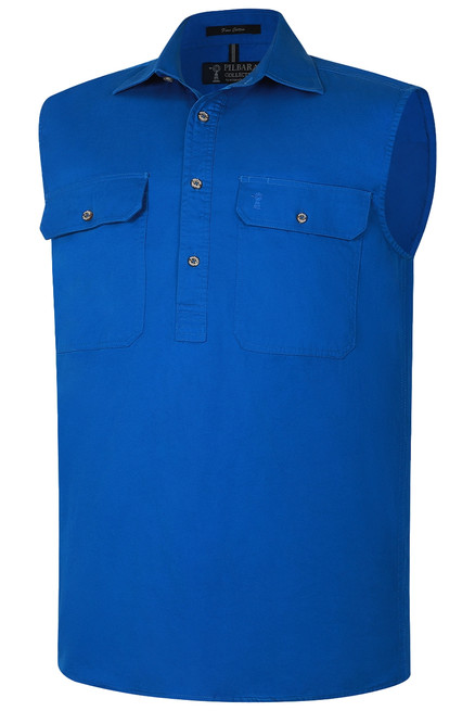 RM700CF Pilbara Men's Closed Front Sleeveless Shirt
