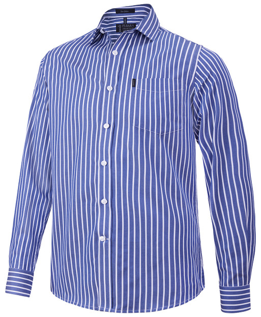 RMPC135 Pilbara Men's Y/D Stripe, Single Pocket, L/S Shirt