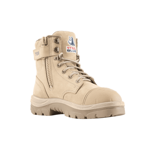 512709-Ladies Argyle Zip-Steel Cap-Lace up ankle boot