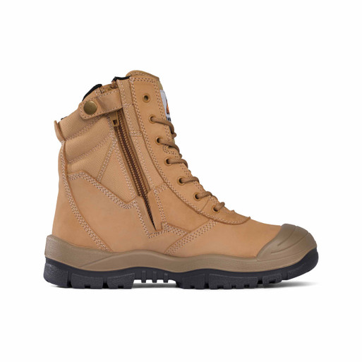 451050 Steel Cap-High Lace Up/Zip Boot-Wheat