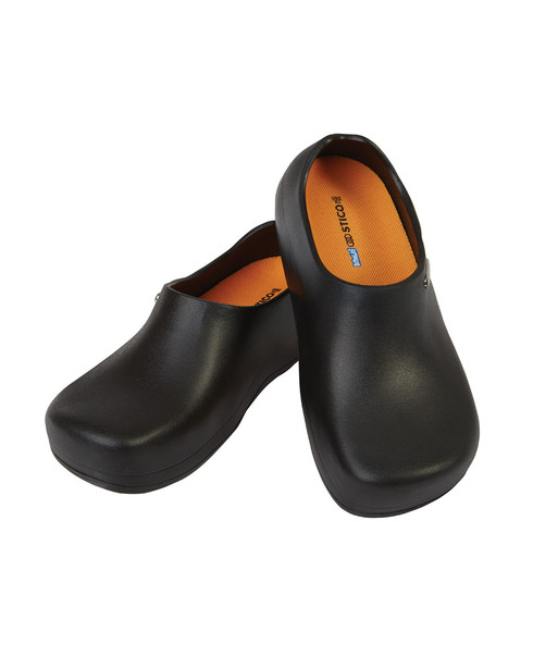 102744 Stico-250-102744 Non Safety Chef Clogs-Black-Aus 6/US 7
