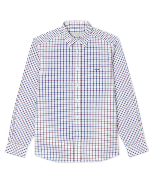 COLLINS SHIRT — Navy/Burgundy/White