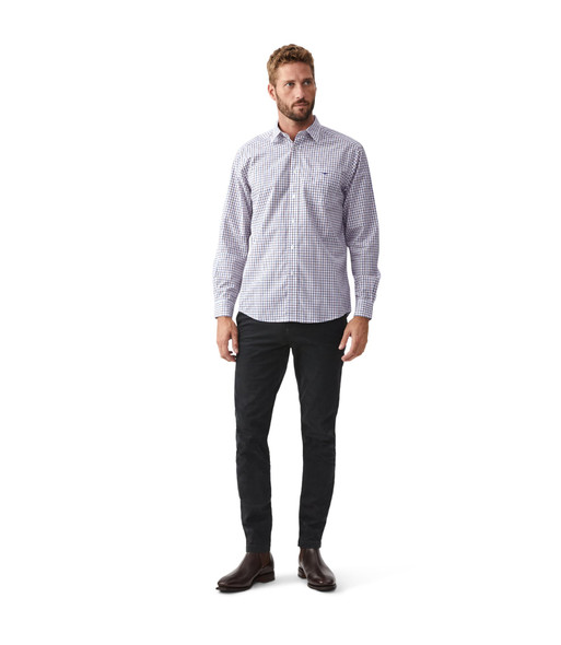 COLLINS SHIRT — Navy/Burgundy/White