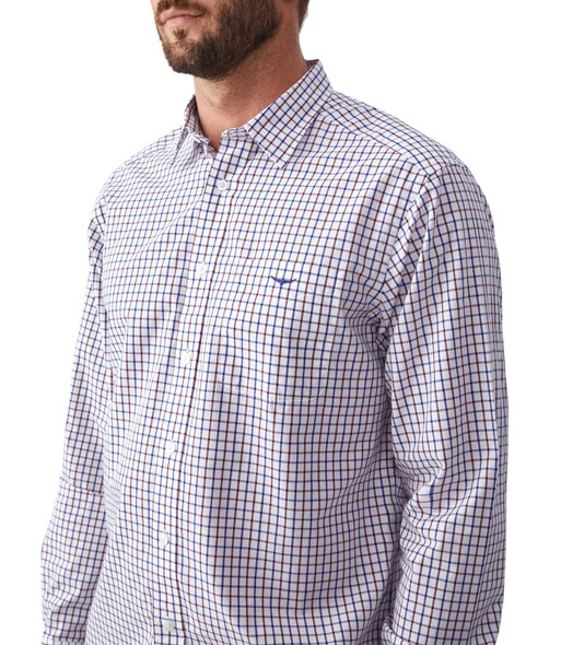COLLINS SHIRT — Navy/Burgundy/White