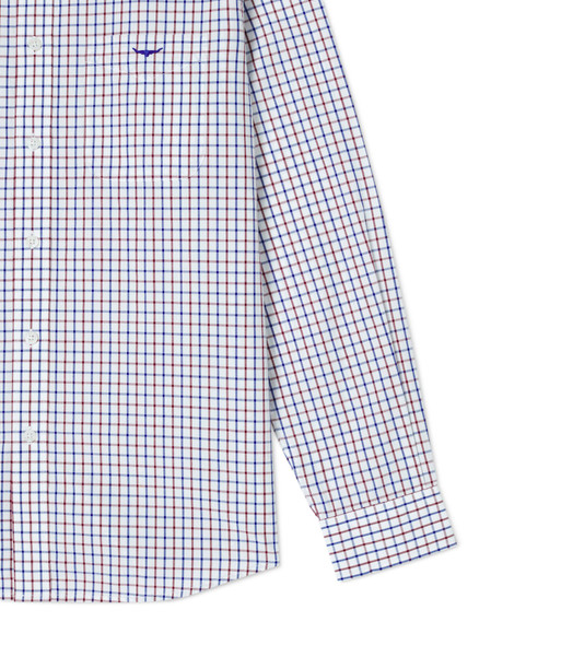 COLLINS SHIRT — Navy/Burgundy/White