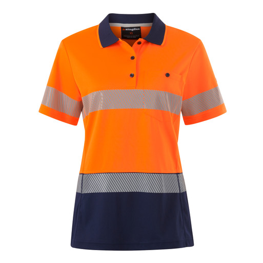 K44224 S/S Womens Hivis Segmented Tape Polo