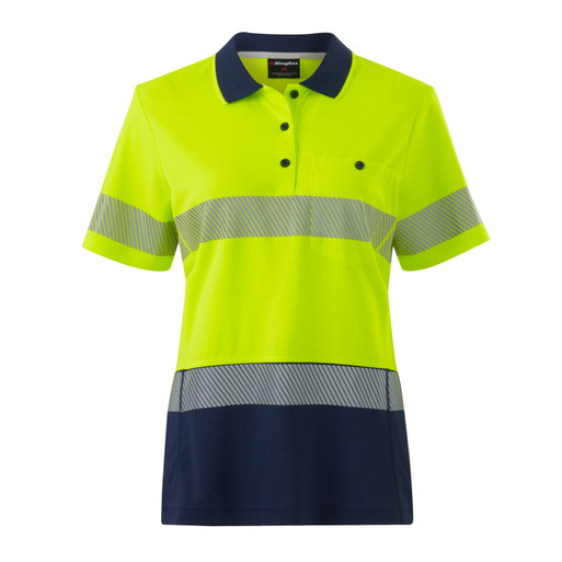 K44224 S/S Womens Hivis Segmented Tape Polo