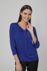2221-Pippa-3/4 Sleeve-Soft Draped Neckline-Gathered Front