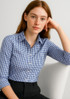 Biz Corporates 43411 Springfiled French Navy with White Check - Pocket - Territory Uniforms