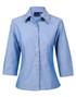 Winning Spirit BS04 Ladies' wrinkle free chambray shirt 3/4 sleeve - Territory Uniforms
