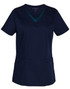 M7660 Ladies' Contrast Colour S/S Scrub Top
