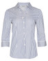 Benchmark M8310Q Women's Sateen Stripe 3/4 Sleeve Shirt - Territory Uniforms
