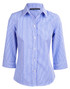 M8320Q Ladies' Two Tone Check 3/4 Sleeve Shirt
