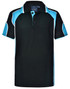 PS61K S/S Polo-Black/Aqua Blue06K