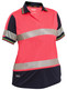 BKL1225T-Women's Taped Two Tone Hi Vis V-Neck Polo