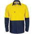 HiVis L/W Cool-Breeze Two Tone Vertical Vented Cotton Shirt with Gusset Sleeves - Long Sleeve