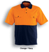 SP1010 S/S Polo-Orange/Navy