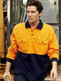 SP1011 L/S Polo-Orange/Navy