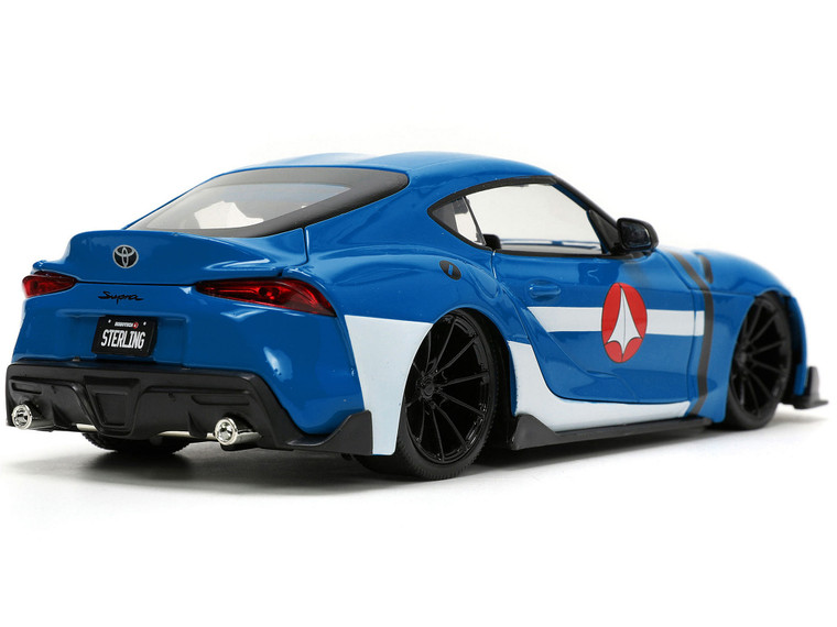2020 Toyota Supra Blue with Graphics and Max Sterling Diecast Figurine "Robotech" "Hollywood Rides" F977-33676