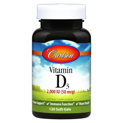 Vitamin D3 2,000 IU 120 Soft Gels (50 mcg)