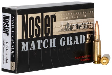 Nosler Match Grade 6.5 Grendel 123 Grain Custom Competition Hollow Point Boat-Tail