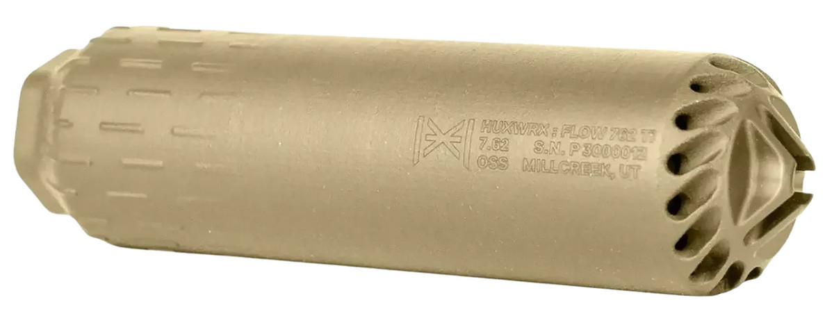 HUXWRX FLOW 762 TI 30 Cal Suppressor Titanium 6AL 4V FDE