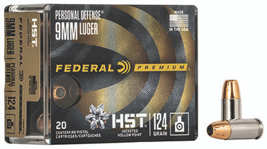 Federal Personal Defense 9mm 124 Grain HST Jacketed Hollow Point