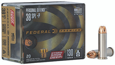 Federal Personal Defense 38 Special 130 Grain Hydra-Shok Deep Hollow Point