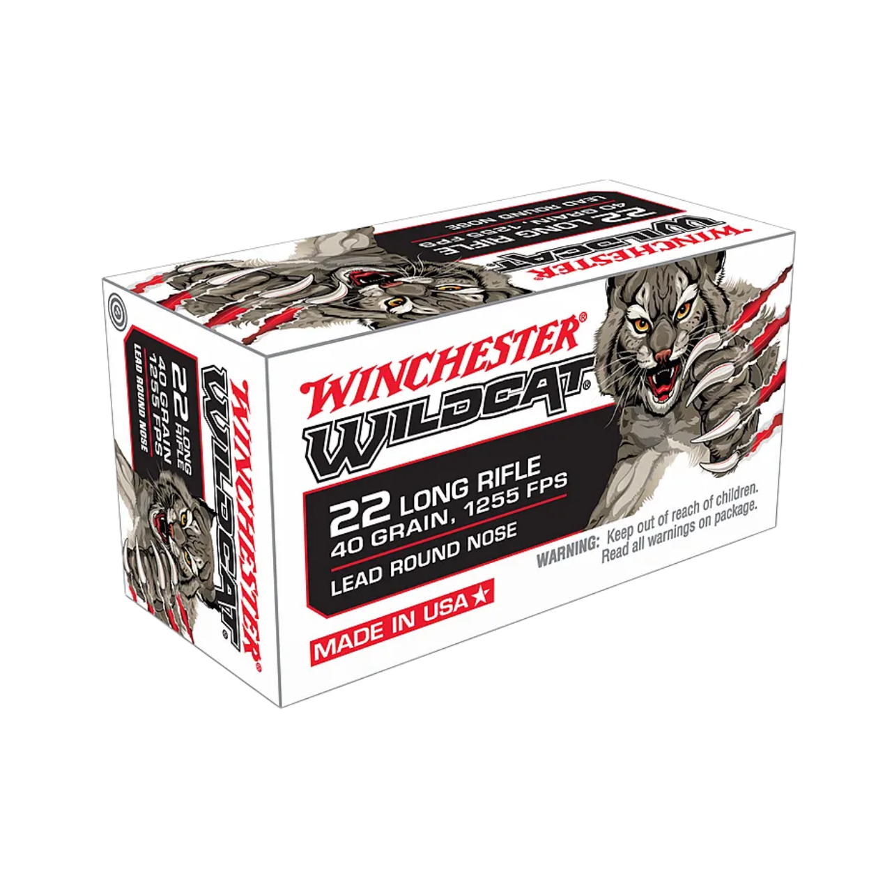 Winchester Wildcat 22 .22 Long Rifle Ammunition 5000 Rounds LRN 40 Grain