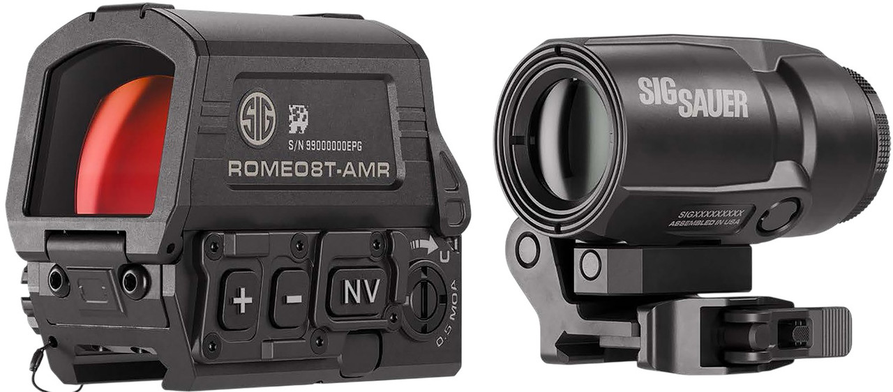 Sig Sauer Romeo8T AMR and Juliet3T Micro Magnifier Combo 1x / 3x