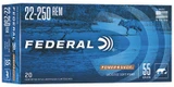 Federal Power-Shok 22-250 Rem 55 Grain Jacketed Soft Point