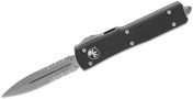 Microtech UTX-70 Stonewashed Combo Double Edge Black 2.41" OTF