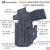 Rounded Druid IWB/OWB Kydex Holster Carbon Fiber view 4