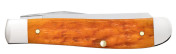 Case Peach Seed Mini Trapper 2.7"/2.75" Clip/Spey Folding Knives Persimmon Orange view 2