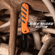 Outdoor Edge Razor HTX 3" Drop Point Fixed Blade Orange view 2